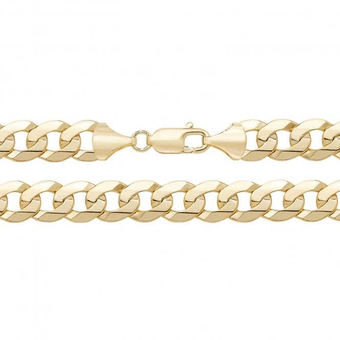 9ct Yellow Gold Flt Bvld Curb Chain CH445Acotis Gold JewelleryCH445/24