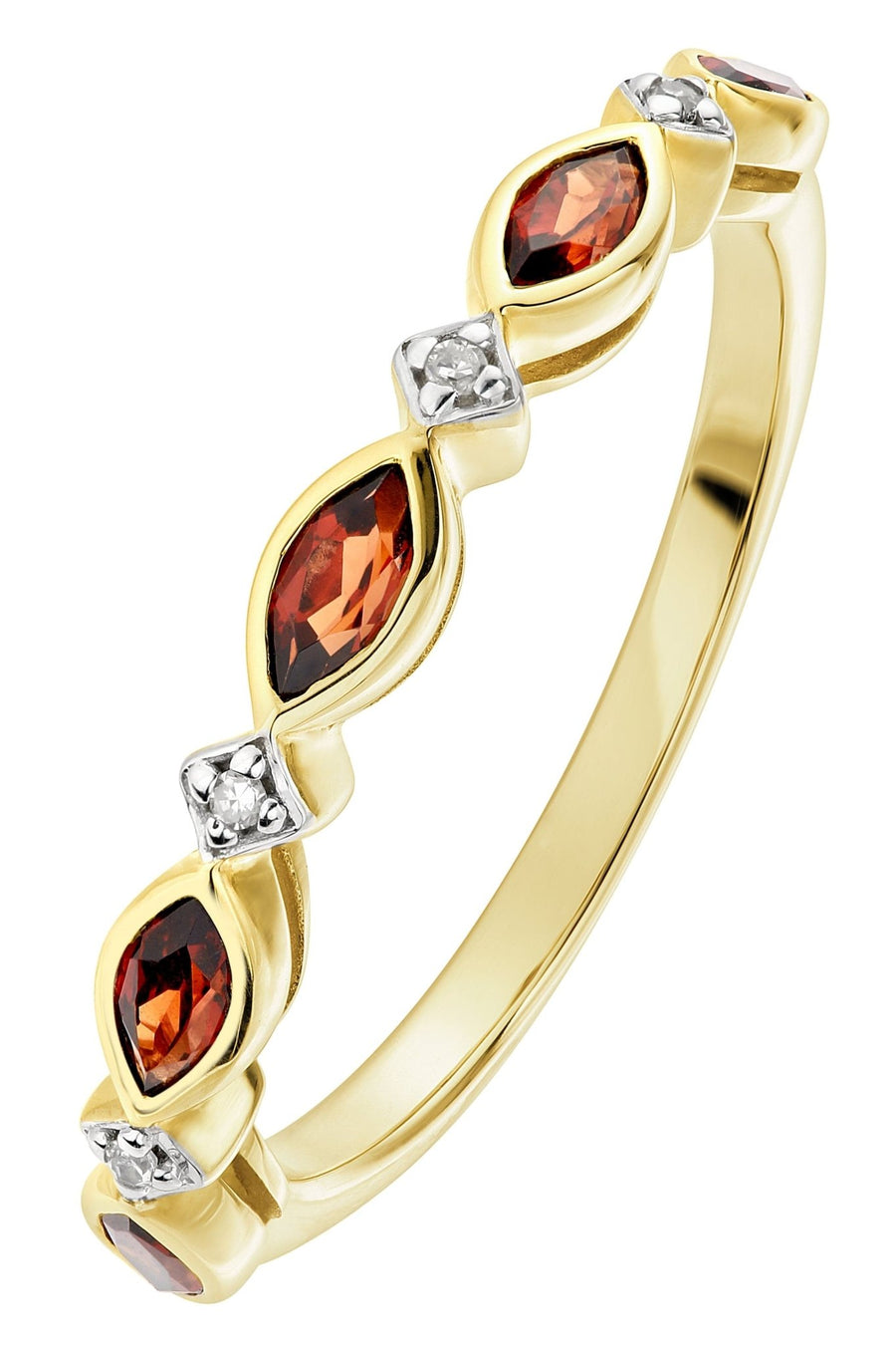 9ct Yellow Gold Garnet and Diamond RingThe Fine CollectiveBA0071950 - L