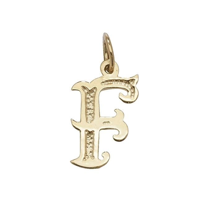 9ct Yellow Gold Gothic Initial Pendant PN527/FAcotis Gold JewelleryPN527/F