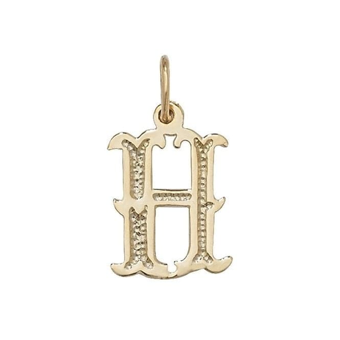 9ct Yellow Gold Gothic Initial Pendant PN527/HAcotis Gold JewelleryPN527/H