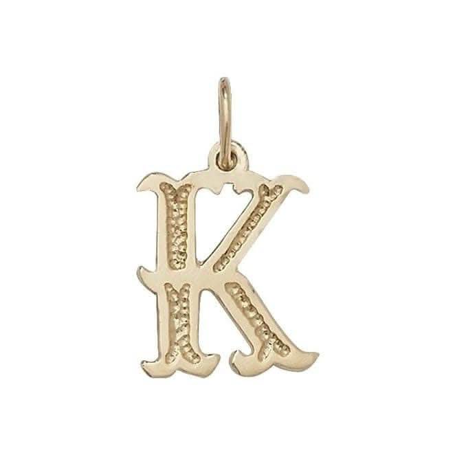 9ct Yellow Gold Gothic Initial Pendant PN527/KAcotis Gold JewelleryPN527/K