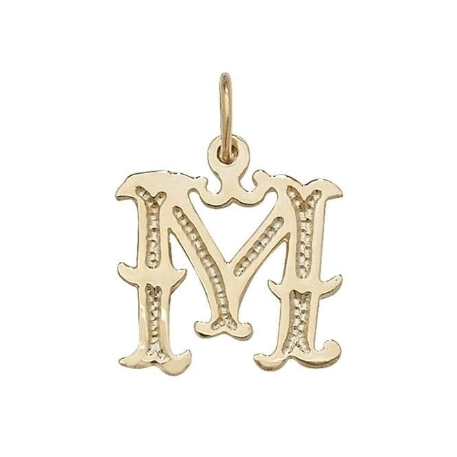 9ct Yellow Gold Gothic Initial Pendant PN527/MAcotis Gold JewelleryPN527/M