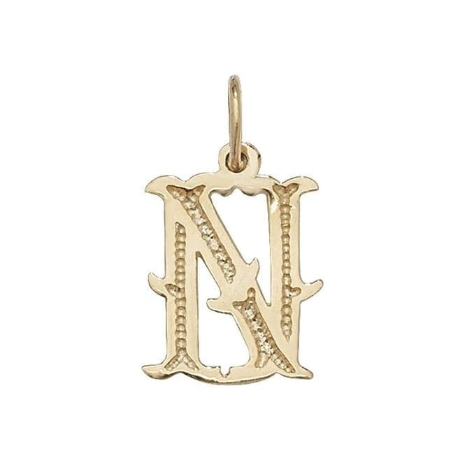 9ct Yellow Gold Gothic Initial Pendant PN527/NAcotis Gold JewelleryPN527/N