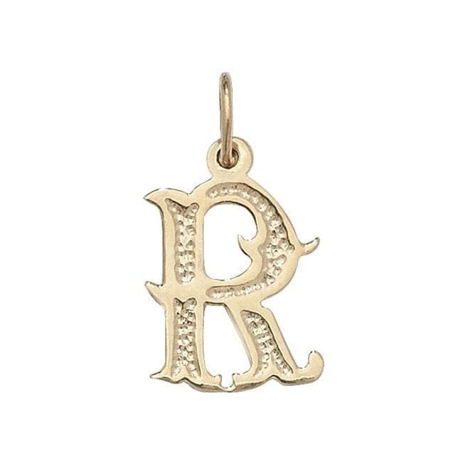 9ct Yellow Gold Gothic Initial Pendant PN527/RAcotis Gold JewelleryPN527/R