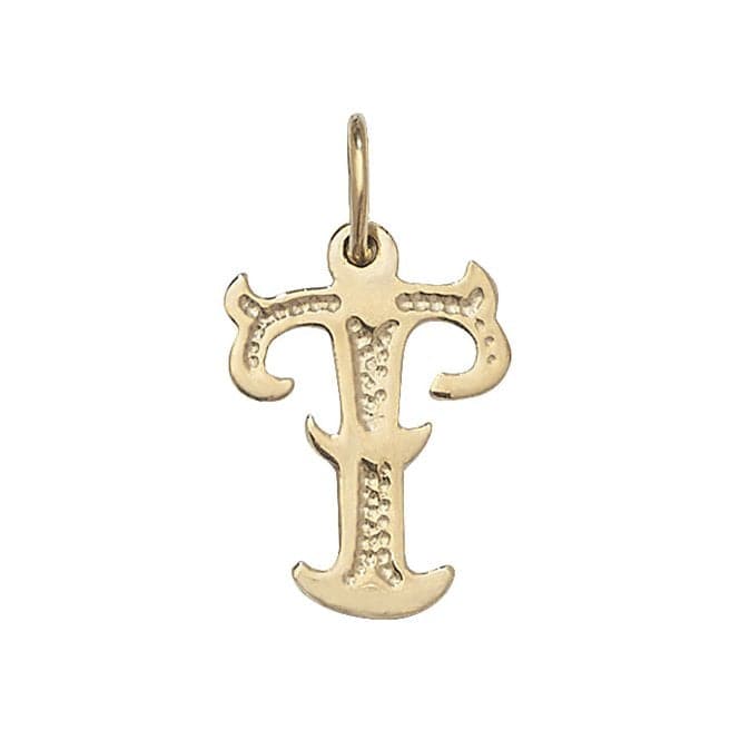 9ct Yellow Gold Gothic Initial Pendant PN527/TAcotis Gold JewelleryPN527/T