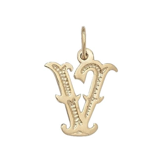 9ct Yellow Gold Gothic Initial Pendant PN527/VAcotis Gold JewelleryPN527/V