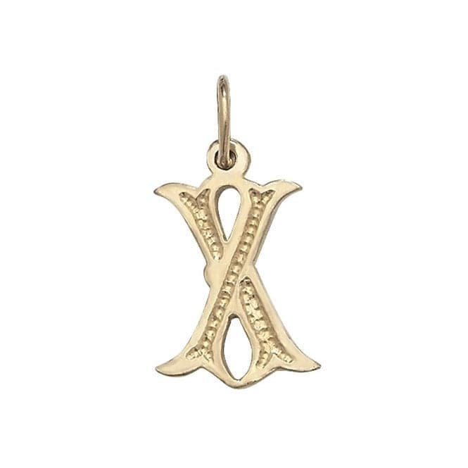 9ct Yellow Gold Gothic Initial Pendant PN527/XAcotis Gold JewelleryPN527/X