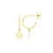 9ct Yellow Gold Half Hoop Studs With Hanging Flower ES751Acotis Gold JewelleryES751