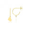 9ct Yellow Gold Half Hoop Studs With Hanging Heart ES750Acotis Gold JewelleryES750