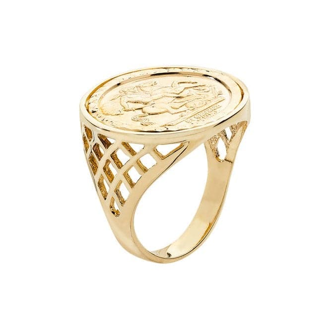 9ct Yellow Gold Half St. George Basket Side Ring RN369HSGAcotis Gold JewelleryRN369HSG/T
