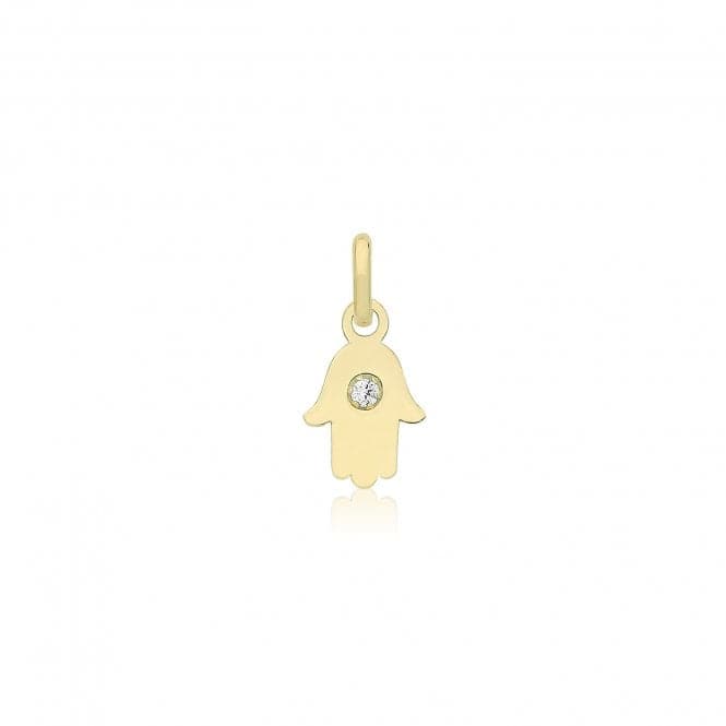 9ct Yellow Gold Hamsa Pendant With Zirconia PN1329CZAcotis Gold JewelleryPN1329CZ