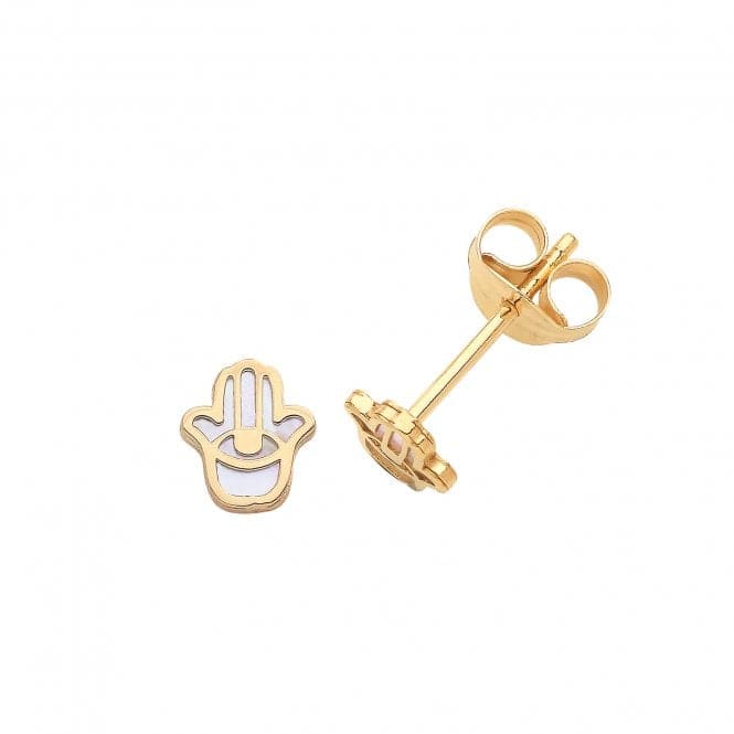 9ct Yellow Gold Hamsa Studs ES722Acotis Gold JewelleryES722