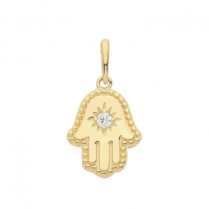 9ct Yellow Gold Hamsa Zirconia Pendant PN1281Acotis Gold JewelleryPN1281