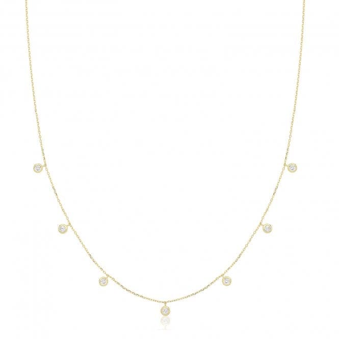 9ct Yellow Gold Hanging Zirconia Necklace NK452Acotis Gold JewelleryNK452
