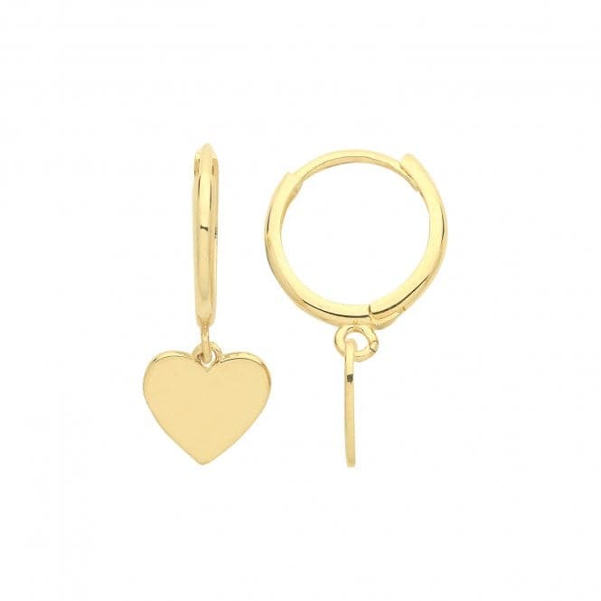 9ct Yellow Gold Heart Charm Drop Earrings ER1175Acotis Gold JewelleryER1175