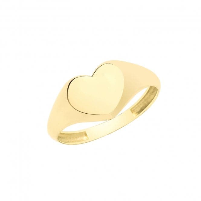 9ct Yellow Gold Heart Signet Ring RN952Acotis Gold JewelleryRN952/P