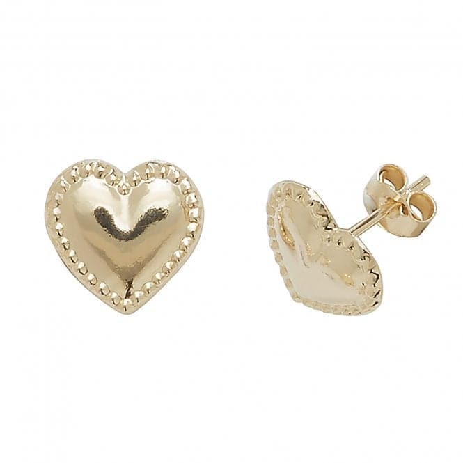 9ct Yellow Gold Heart Stud Earrings ES415Acotis Gold JewelleryES415