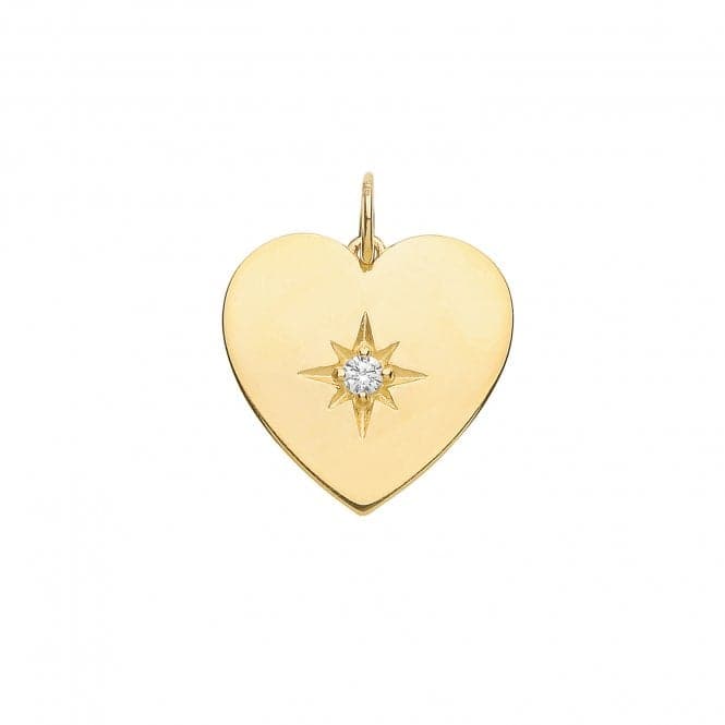 9ct Yellow Gold Heart With Single Zirconia Charm PN1167Acotis Gold JewelleryPN1167