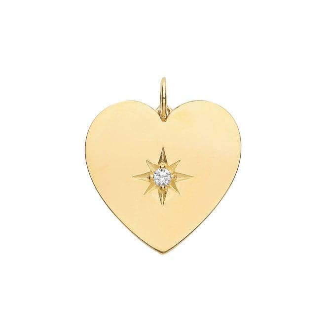 9ct Yellow Gold Heart With Single Zirconia Charm PN1168Acotis Gold JewelleryPN1168