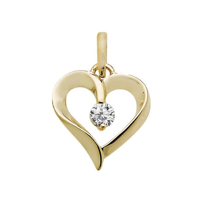 9ct Yellow Gold Heart Zirconia Pendant PN1004Acotis Gold JewelleryPN1004