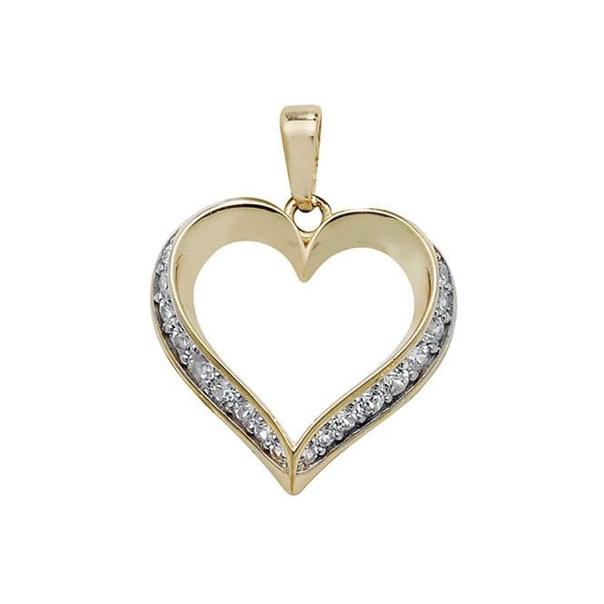 9ct Yellow Gold Heart Zirconia Pendant PN1005Acotis Gold JewelleryPN1005