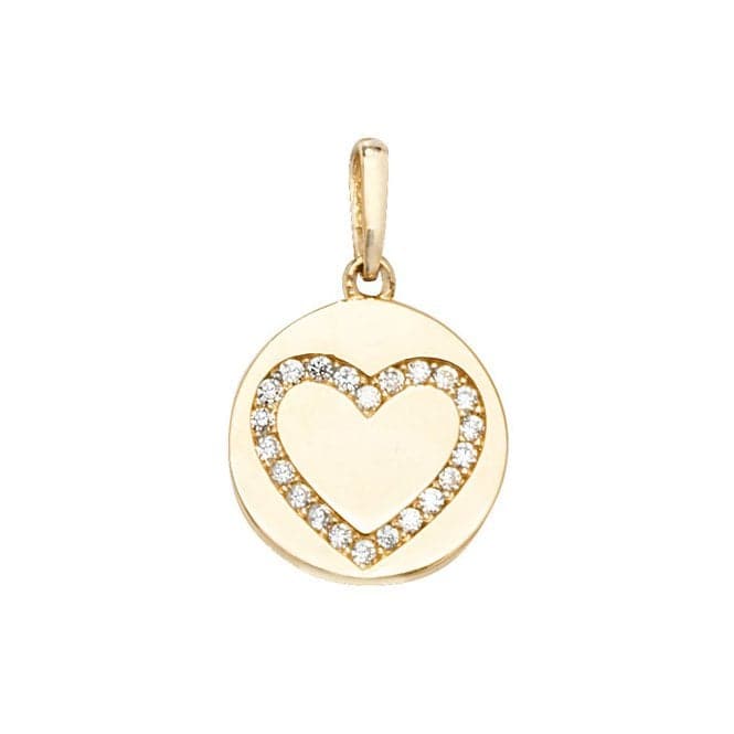 9ct Yellow Gold Heart Zirconia Pendant PN1048Acotis Gold JewelleryPN1048