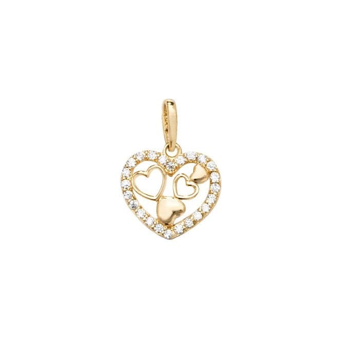 9ct Yellow Gold Heart Zirconia Pendant PN1050Acotis Gold JewelleryPN1050