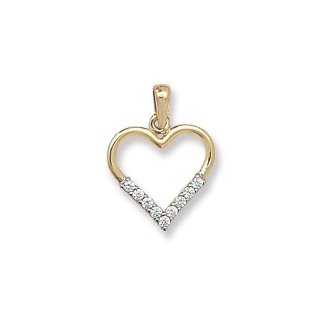 9ct Yellow Gold Heart Zirconia Pendant PN812Acotis Gold JewelleryPN812