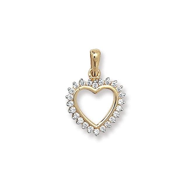 9ct Yellow Gold Heart Zirconia Pendant PN813Acotis Gold JewelleryPN813