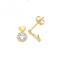 9ct Yellow Gold Heart&Cz Circle Stud Earrings ES1603Acotis Gold JewelleryES1603
