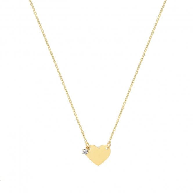 9ct Yellow Gold Heart&Cz Necklet NK387Acotis Gold JewelleryNK387