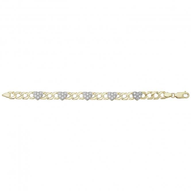 9ct Yellow Gold Hearts Bracelet BR595Acotis Gold JewelleryBR595/07