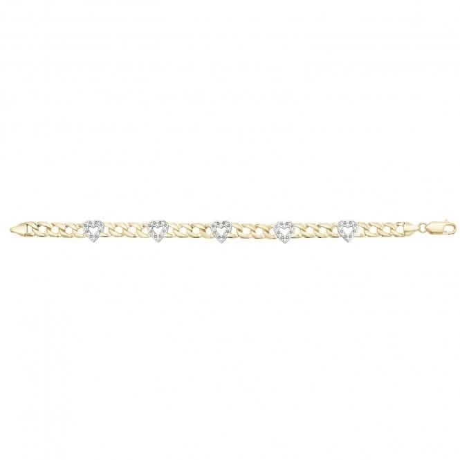 9ct Yellow Gold Hearts Bracelet BR612Acotis Gold JewelleryBR612/07