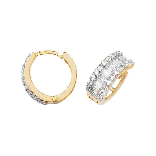 9ct Yellow Gold Hinged Zirconia Earrings ER018Acotis Gold JewelleryER018