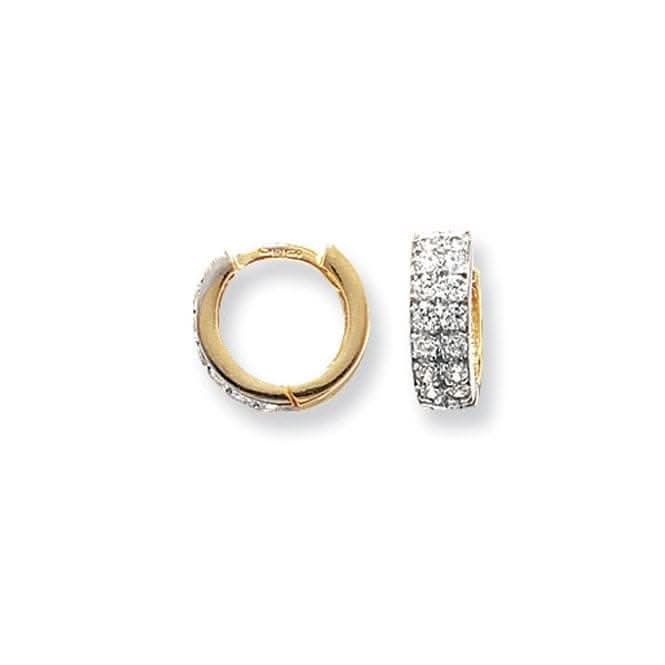 9ct Yellow Gold Hinged Zirconia Earrings ER025Acotis Gold JewelleryTH - ER025