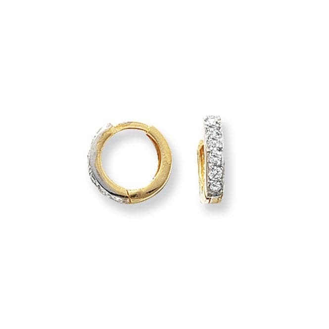 9ct Yellow Gold Hinged Zirconia Earrings ER028Acotis Gold JewelleryER028