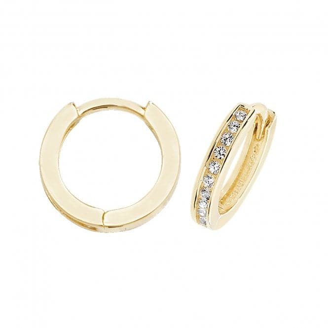 9ct Yellow Gold Hinged Zirconia Earrings ER1076Acotis Gold JewelleryER1076