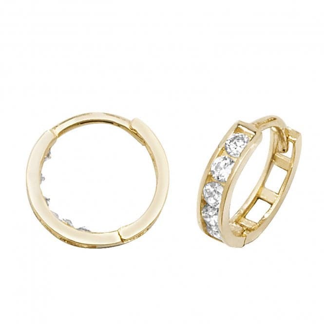 9ct Yellow Gold Hinged Zirconia Earrings ER1081Acotis Gold JewelleryER1081