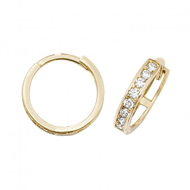 9ct Yellow Gold Hinged Zirconia Earrings ER1082Acotis Gold JewelleryER1082