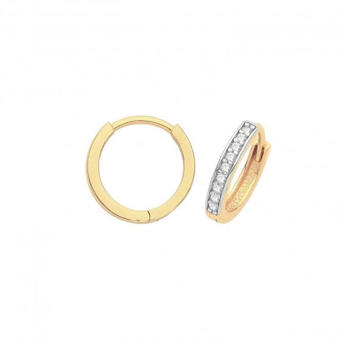 9ct Yellow Gold Hinged Zirconia Set Earrings ER001Acotis Gold JewelleryER001 - 08