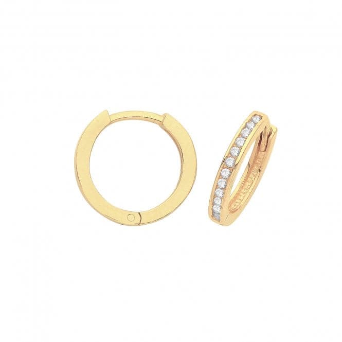 9ct Yellow Gold Hinged Zirconia Set Earrings ER001Acotis Gold JewelleryER001 - 10