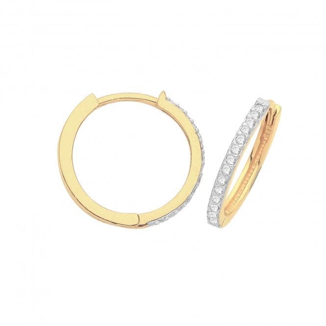 9ct Yellow Gold Hinged Zirconia Set Earrings ER002Acotis Gold JewelleryER002 - 12