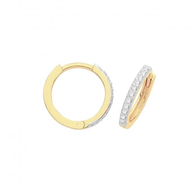 9ct Yellow Gold Hinged Zirconia Set Earrings ER002Acotis Gold JewelleryER002 - 10