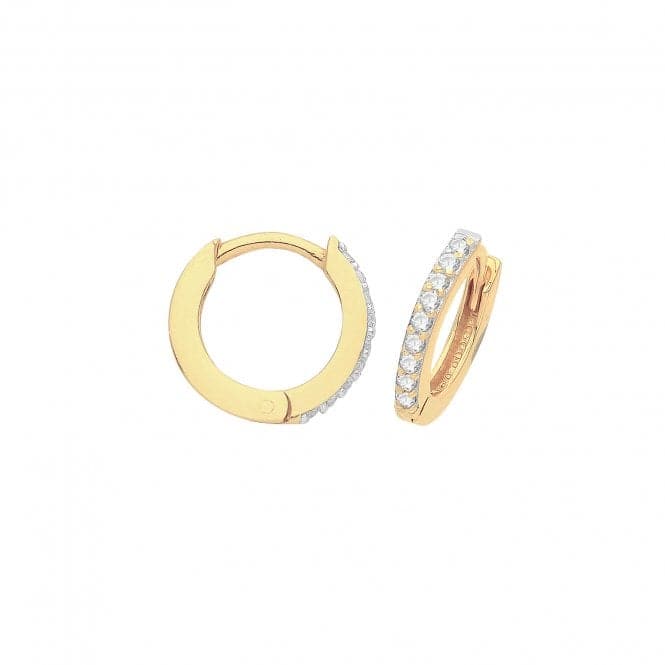 9ct Yellow Gold Hinged Zirconia Set Earrings ER002Acotis Gold JewelleryER002 - 08