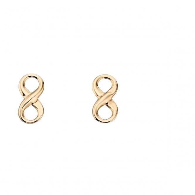 9ct Yellow Gold Infinity Stud Earrings GE2157Elements GoldGE2157
