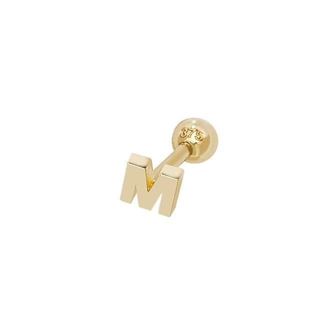 9ct Yellow Gold Initial Cartilage 6mm Post Stud ES940/MAcotis Gold JewelleryES940/M
