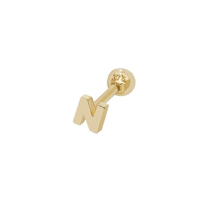 9ct Yellow Gold Initial Cartilage 6mm Post Stud ES940/NAcotis Gold JewelleryES940/N