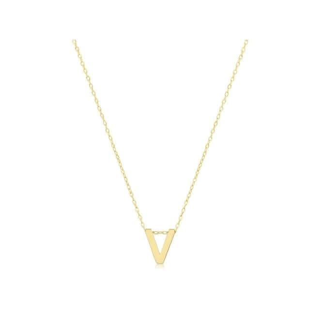 9ct Yellow Gold Initial Necklace NK435/VAcotis Gold JewelleryNK435/V