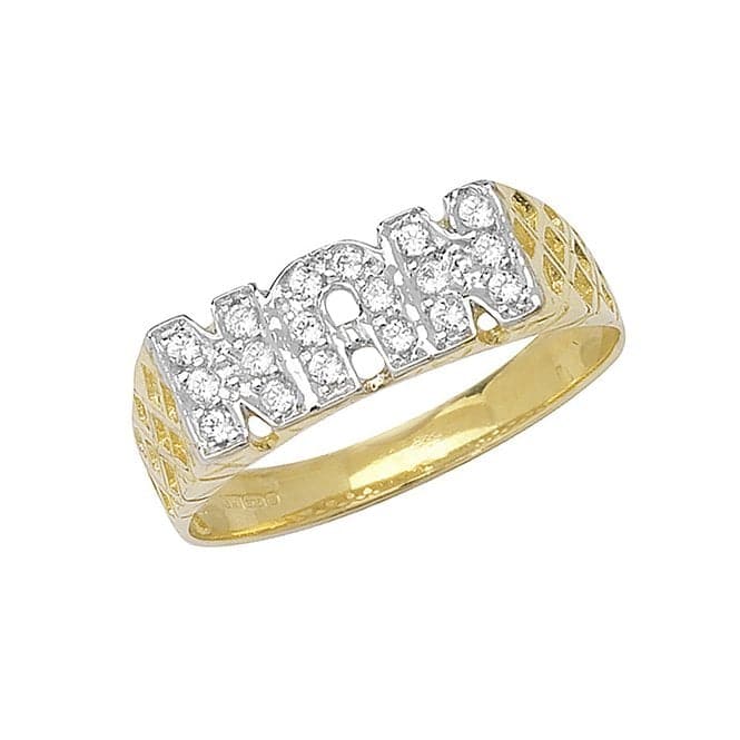 9ct Yellow Gold Ladies Bskt Sides Nan Zirconia Ring RN164Acotis Gold JewelleryRN164/L