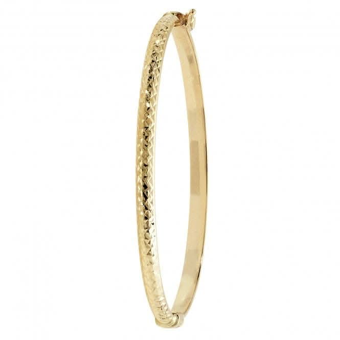 9ct Yellow Gold Ladies Dc Hinged Bangle BN394Acotis Gold JewelleryBN394